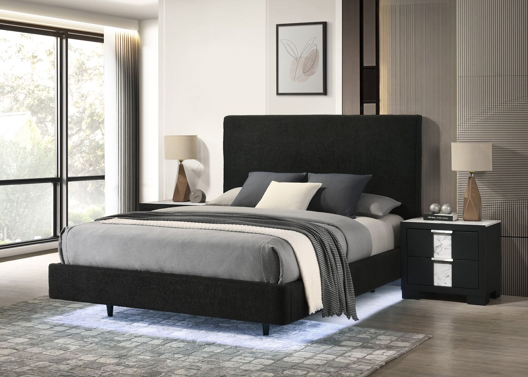 Fable Boucle Black Bed Frame