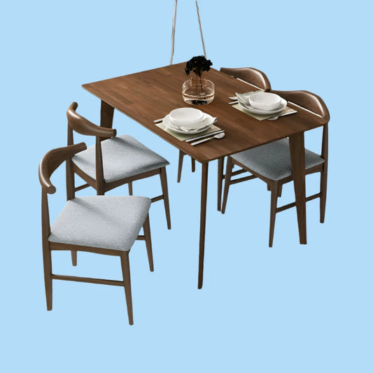 Abbie 5 Piece Small Walnut Dining Set