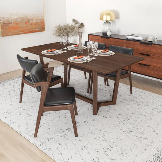 Roni 5 Piece Walnut Dining Set