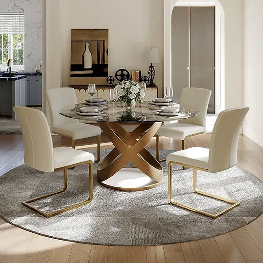 Sam 5 Piece Dining Collection in Bronze/White