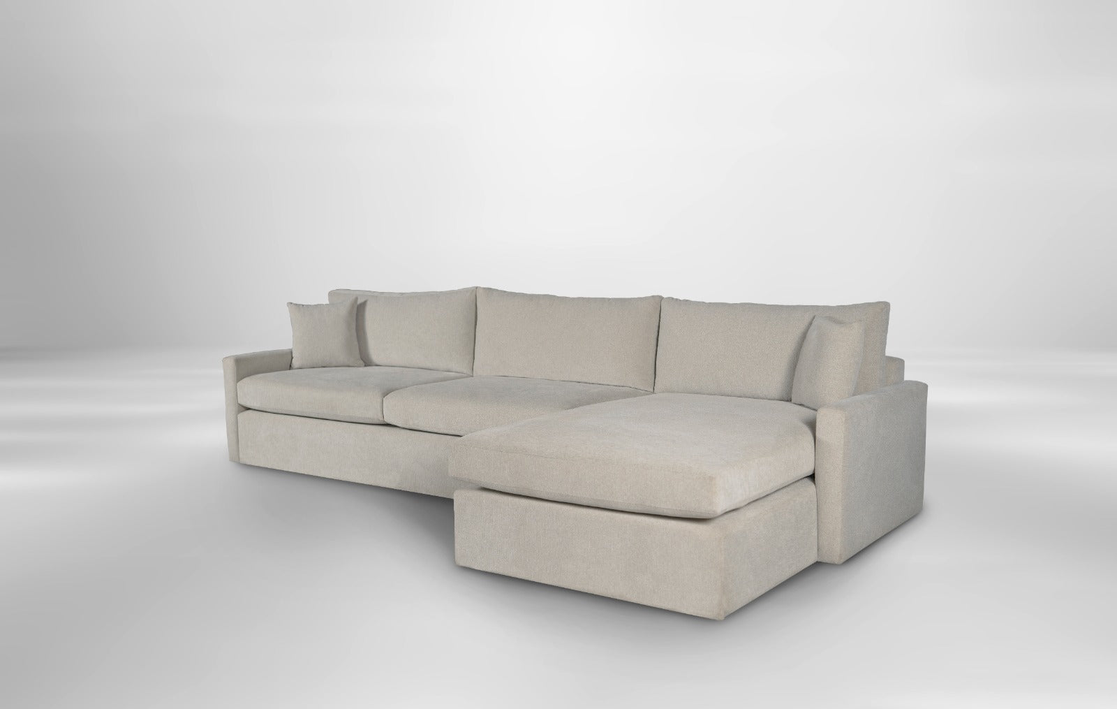 2-Piece Sectional Sofa Right Arm Facing Chaise in Beige