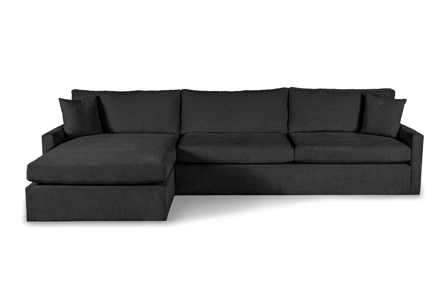 2-Piece Sectional Sofa Left Arm Facing Chaise in Charcoal